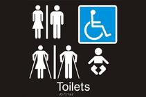 	Wheelchair Toilet Accessibility Signage by Hillmont Braille Signs	