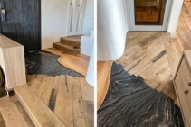 	Wood and Marble Combination Flooring by Antique Floors	
