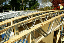 Trusses for Curved Timber Roof Prefabrication by MiTek