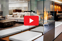 Custom Indoor Fireplace for Nu Skin Office by EcoSmart Fire