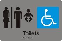 	Satin Acrylic Braille Bathroom Accessible Signs by Hillmont Braille Signs	