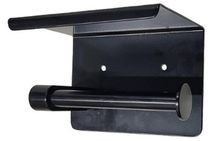 	Single Toilet Roll Holder with Shelf-Black by Star Washroom	