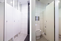 Seamless Floor to Ceiling Washroom Cubicles from Flush