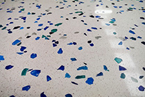 Coloured Glass in Polished Concrete by Schneppa Glass