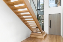 	Victorian Ash Staircase with Glass Balustrade by S&A Stairs	