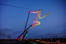 Illumination of Iconic Sculpture The Sprinter by WE-EF