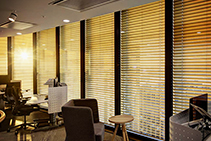 Smart Timber Venetian Blinds for Offices from Somfy