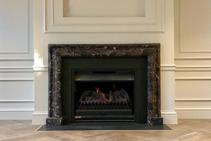 	Breccia Marble Bolection Mould Style Fireplace by Richard Ellis	