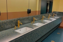 	Coloured Glass for Bathroom Benchtops by Schneppa Glass	