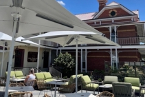 	Heatray Umbrella for Alfresco Dining by Celmec	