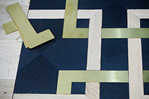 Square Brass & Oak Parquetry Flooring by Antique Floors
