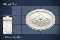 	315 x 44mm Oval Ceiling Roses - 13 by CHAD Group	