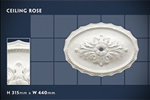 315 x 44mm Oval Ceiling Roses - 13 by CHAD Group