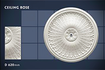 	620mm Floral Ceiling Roses - 10 by CHAD Group	