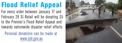 flood relief $5 donation from every order flyer from si retail