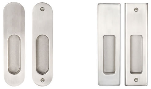 rounded and square matching flush pulls