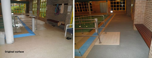 before and after pool surround resurfacing