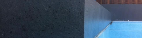 polished concrete pool wall