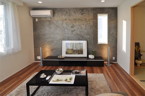 stone veneer feature wall