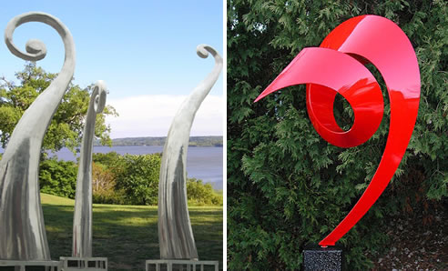 stainless steel fronds and red curl