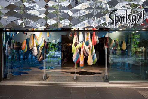 mirrored acrylic in sportsgirl retail display