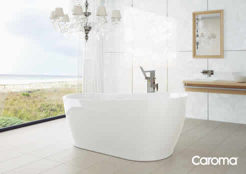 freestanding white bath