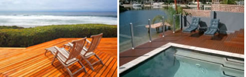 decking area pool