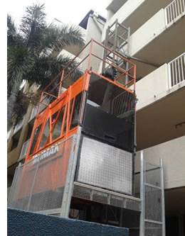 restricted access construction hoist