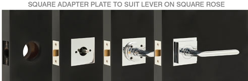 square adapter plate to suit lever on square rose