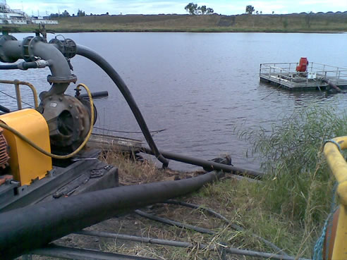mine service water dam pump replacement
