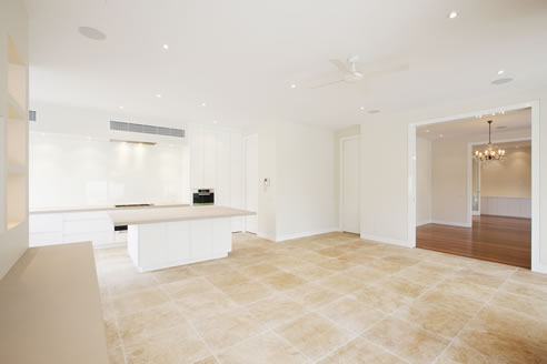 travertine kitchen floor