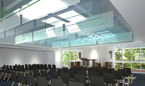perspex panelled ceiling cranbrook chapel