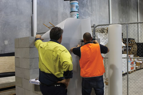 demonstration cavity drain membrane install