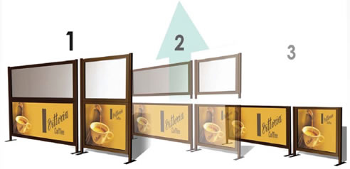 convertible cafe wind barrier