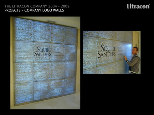 transmissive concrete logo wall