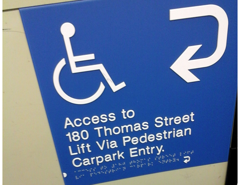 disabled braille signage