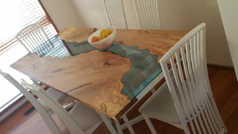 natural timber finished table