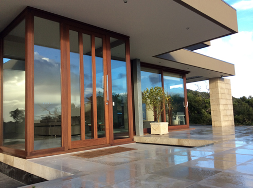 timber and glass entrance door