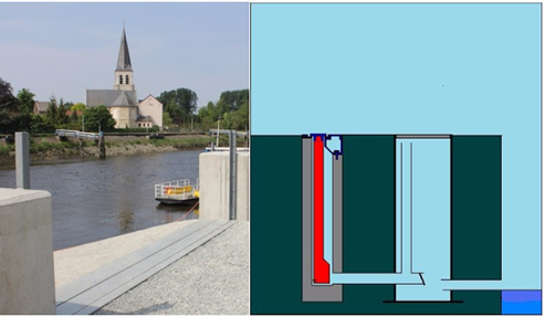 flood barrier concealed in the ground inside
