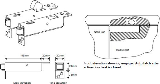 Fire rated auto bolt from Pyropanel