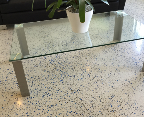 Glass in Polished Concrete Floor