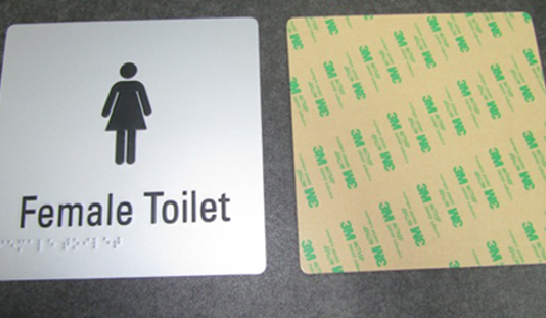 Braille Signage for Women's Toilet