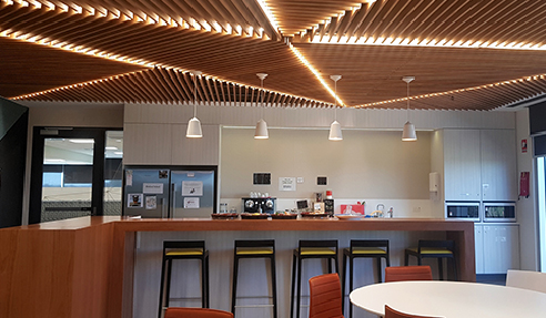 Dynamic Slat and Beam Acoustic Ceiling Design by SUPAWOOD