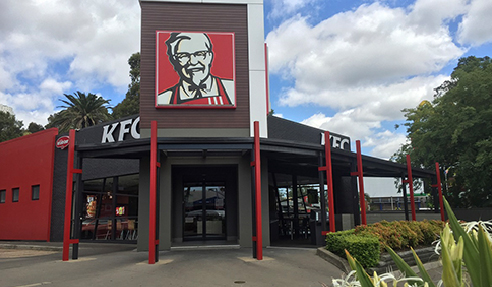 Sublimated Timber-Look Aluminium Cladding for KFC from DECO