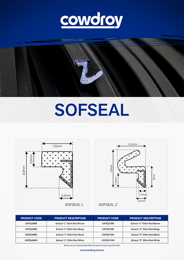 L-Shaped Door Seals - SOFSEAL by Cowdroy