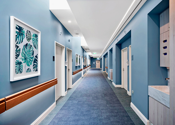 LED Lit Timber Handrails for Aged Care from Intrim