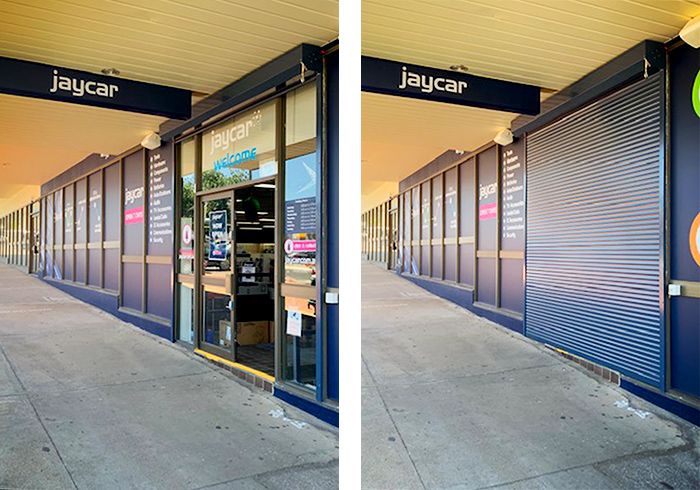 Security Shutters for Jaycar Electronics Stores from Trellis Door Co