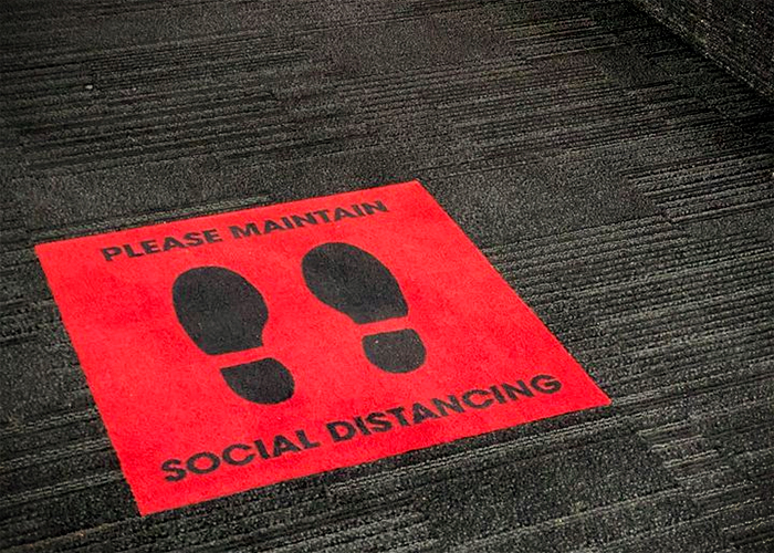 Social Distancing Carpet Tiles from The Nolan Group