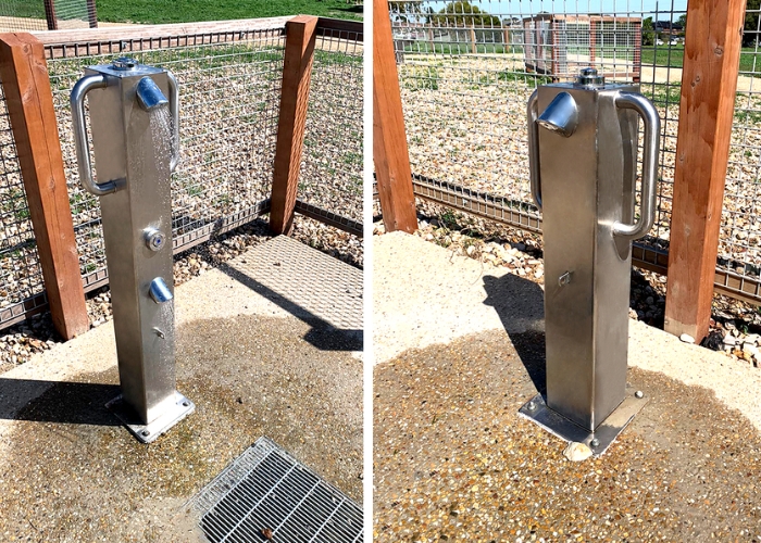 Stainless Steel Dog Showers for Beaches by Britex