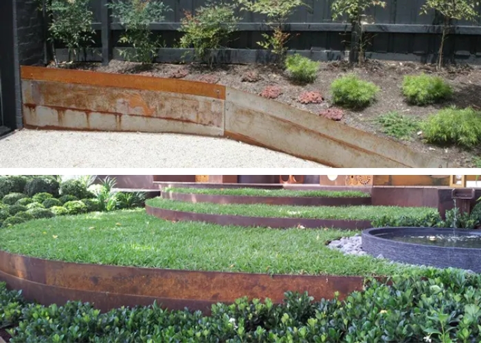 Weathered Steel Edging for Gardens by FormBoss